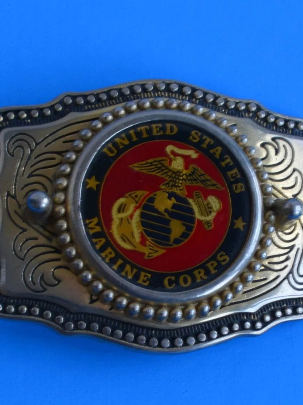Vintage Western Style United States Marine Corps (USMC) Belt Buckle